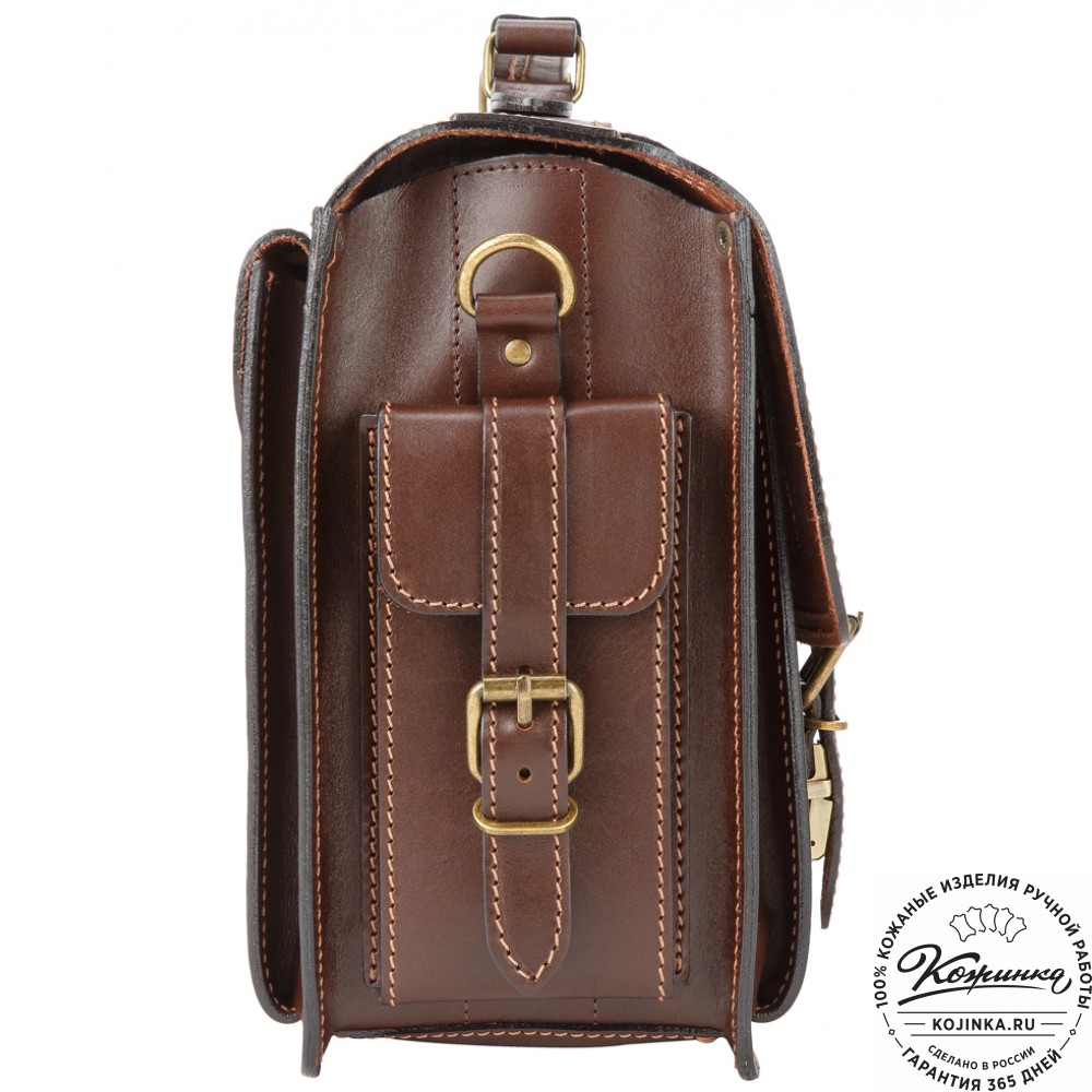 Кожаный портфель-кофр "Адъютант" (тёмно-коричневый)